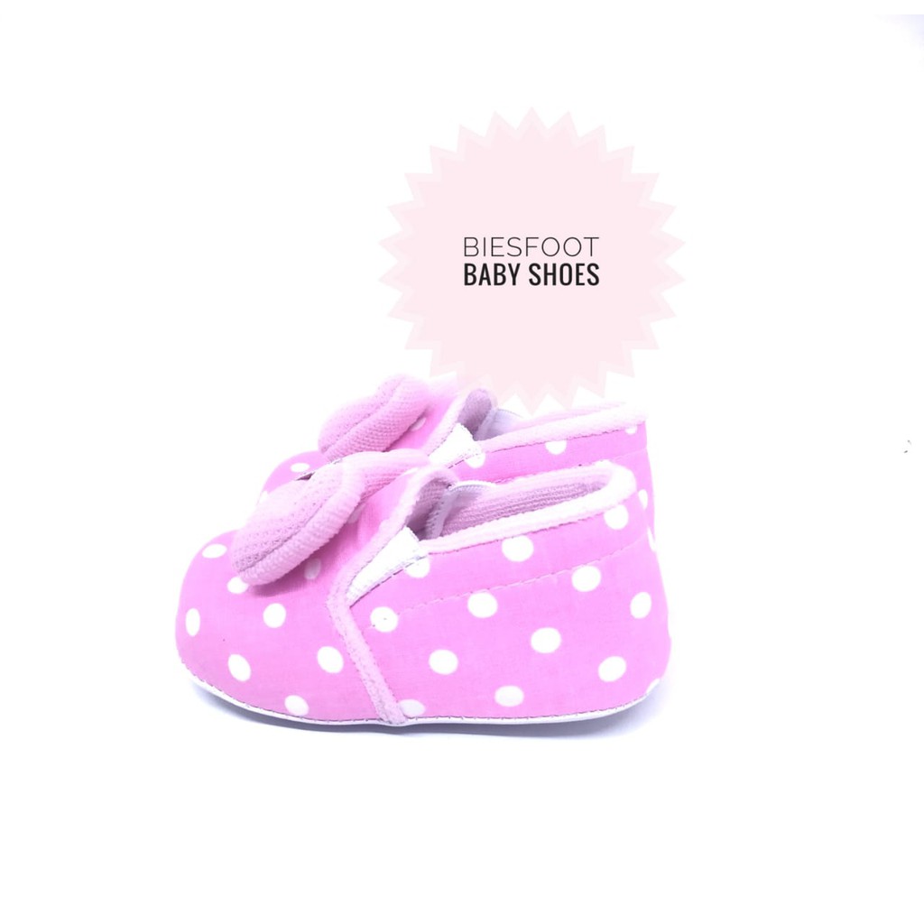 sepatu bayi perempuan pulkadot pink