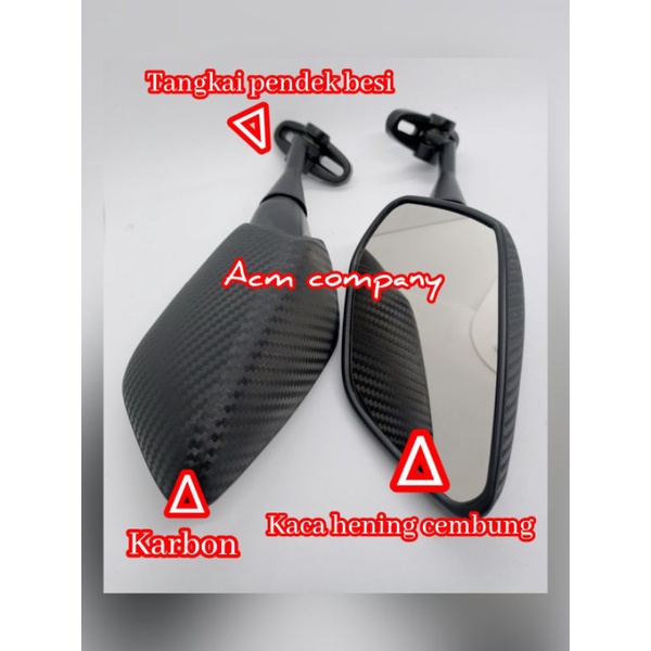 SPION CBR150 CB150R CBR FACELIFT LOKAL THAILAND CARBON PENDEK KACA CEMBUNG TIPE CBR