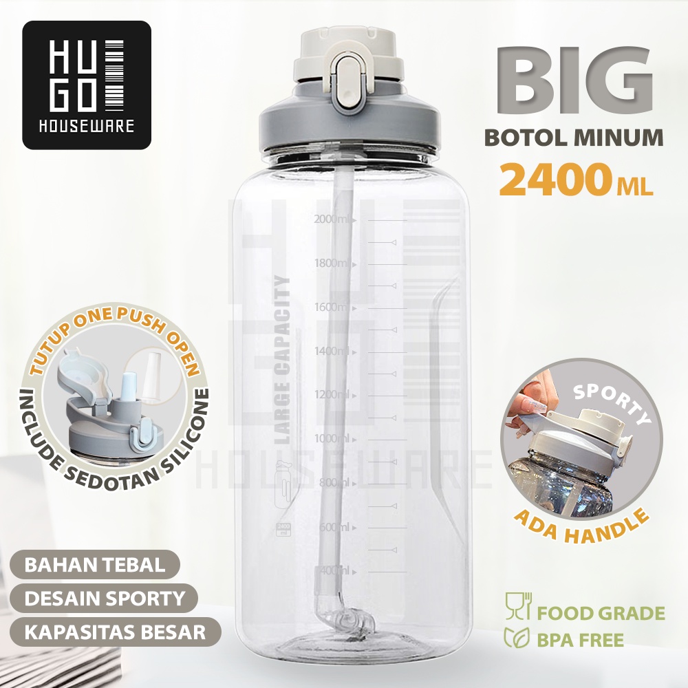 Jual Hugo Botol Minum 24 Liter Jumbo Besar Anti Bocor Food Grade Tempat Air Minum 2400 Ml 6508