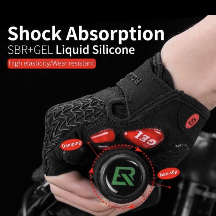 ROCKBROS***Sarung tangan Sepeda half finger shock Gel absorber S169