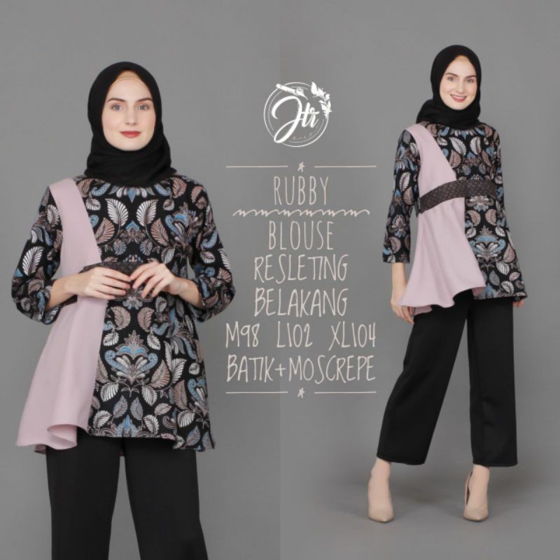 tey-17 Batik wanita ASJ SA HRB026 Kenongo Kemeja Tosca Pendek-1