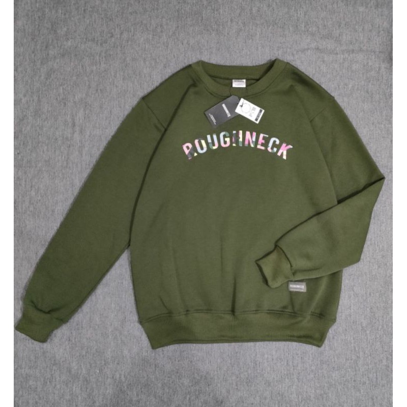 Sweater Pria/Sweater Roughneck Hijau Army/Sweater Crewneck Unisex/Sweater CN Roughneck Original/Cod