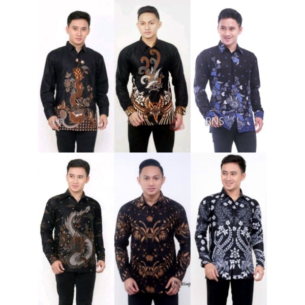 kemeja batik pria lengan panjang size m l xl xxl