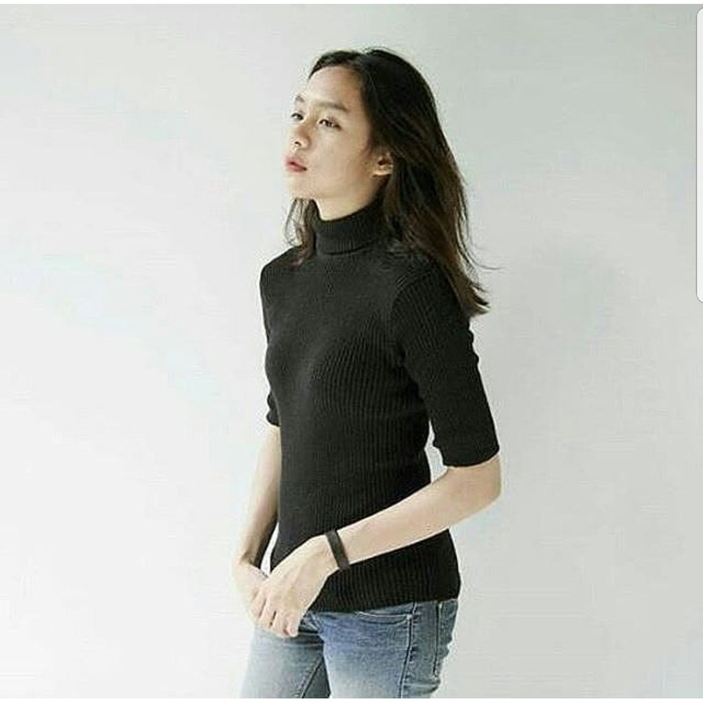 Beybi turtleneck/sweater /baju murah /korean sweater /atasan rajut wanita/rajut premium /bandung