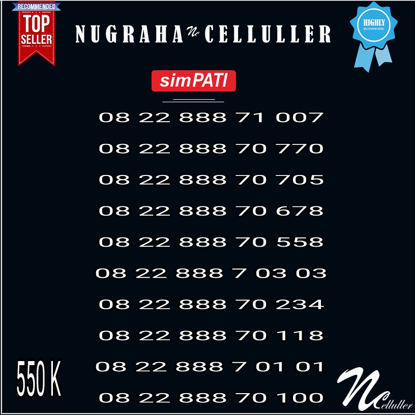 Nomor Cantik Simpati Triple 888 70 Murah