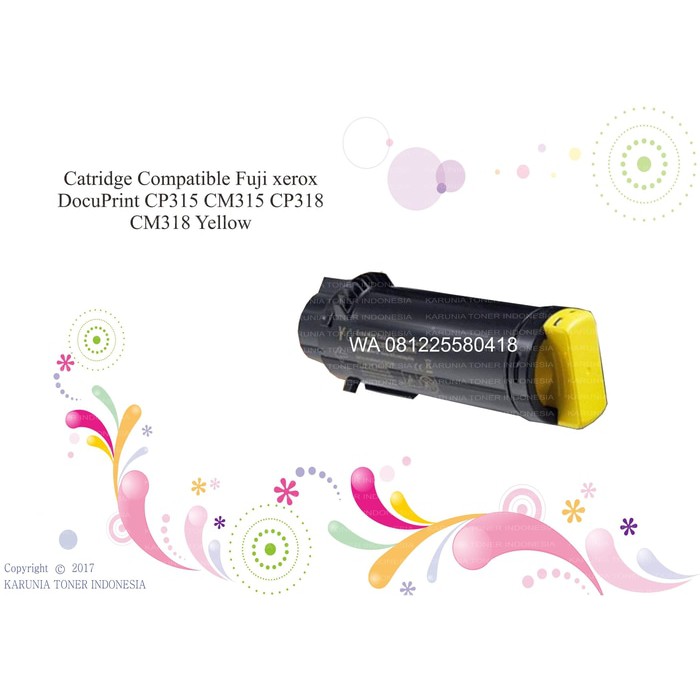 Catridge Compatible Fuji xerox DocuPrint CP315 CM315 CP318 CM318 Cyan Magenta Yellow Black