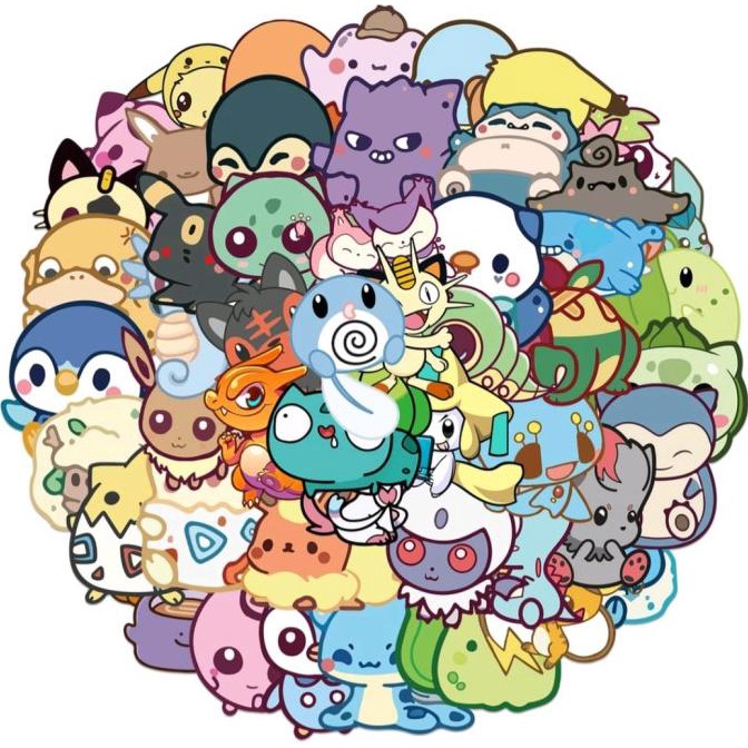 

(BISA COD) S43 STICKER 50 PCS POKEMON CARTOON DESAIN BERGARANSI Kode 1012