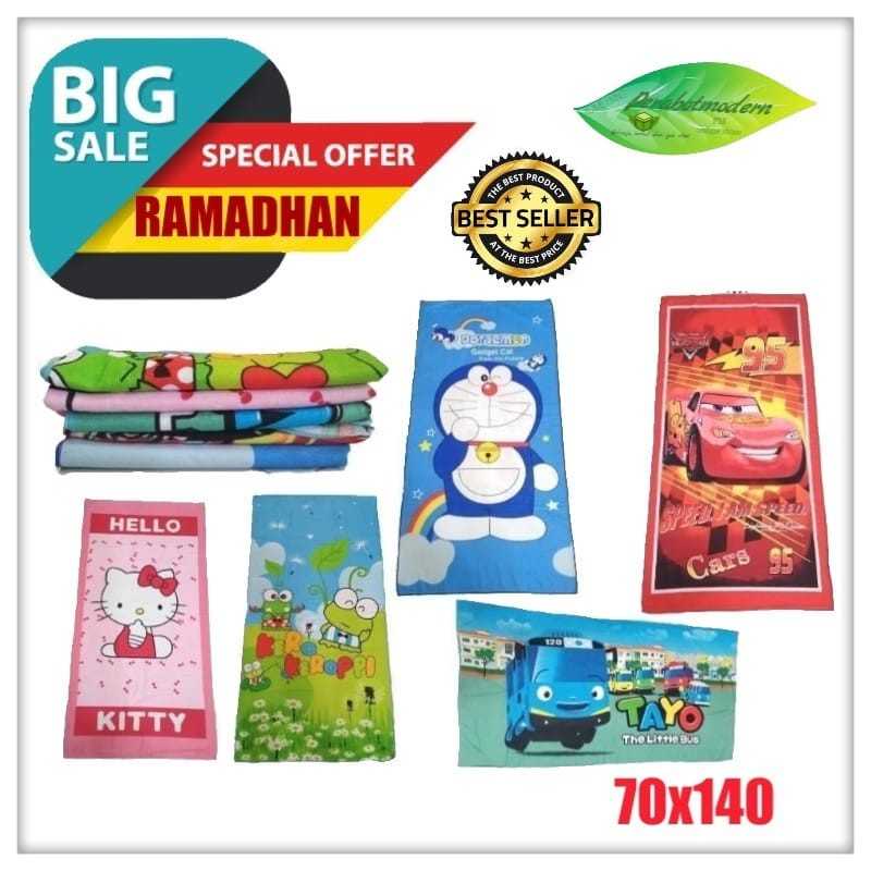 Handuk Karakter 70x145cm / Handuk Mandi Karakter / handuk kimono kemben kepala keramas mandi berenang pantai