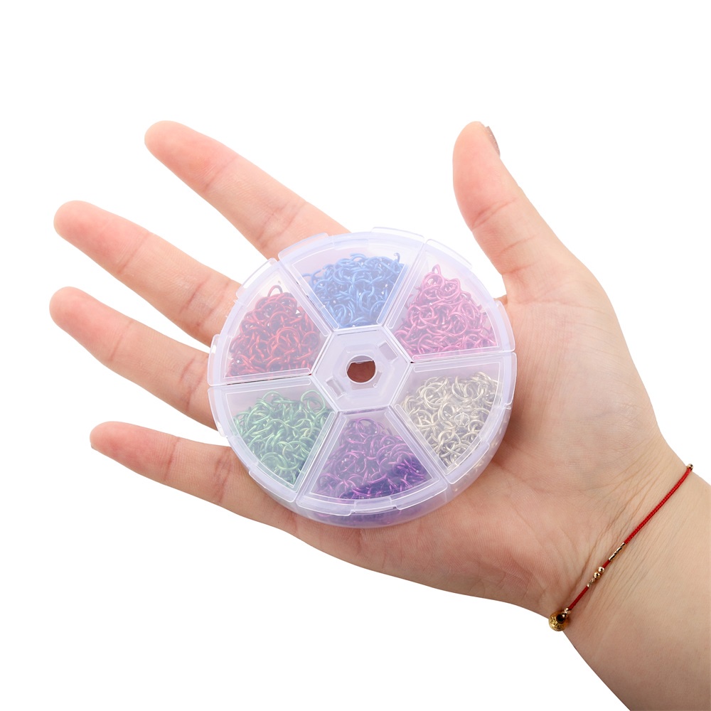 Set aksesori diy cincin split aluminium warna
