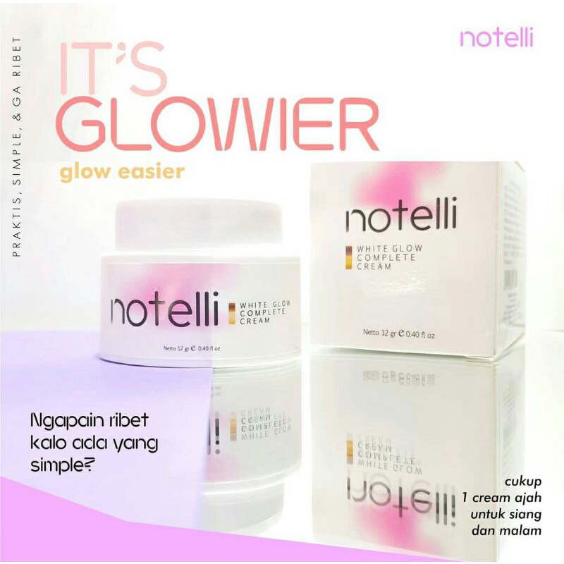 Notelli Cream Siang Malam / Skincare BPOM Aman Bumil Busui / Cream Pemutih Wajah Glowing Original