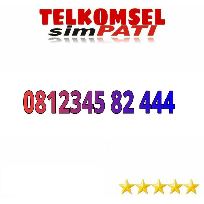 nomor cantik telkomsel simpati 0812345 ekor 444