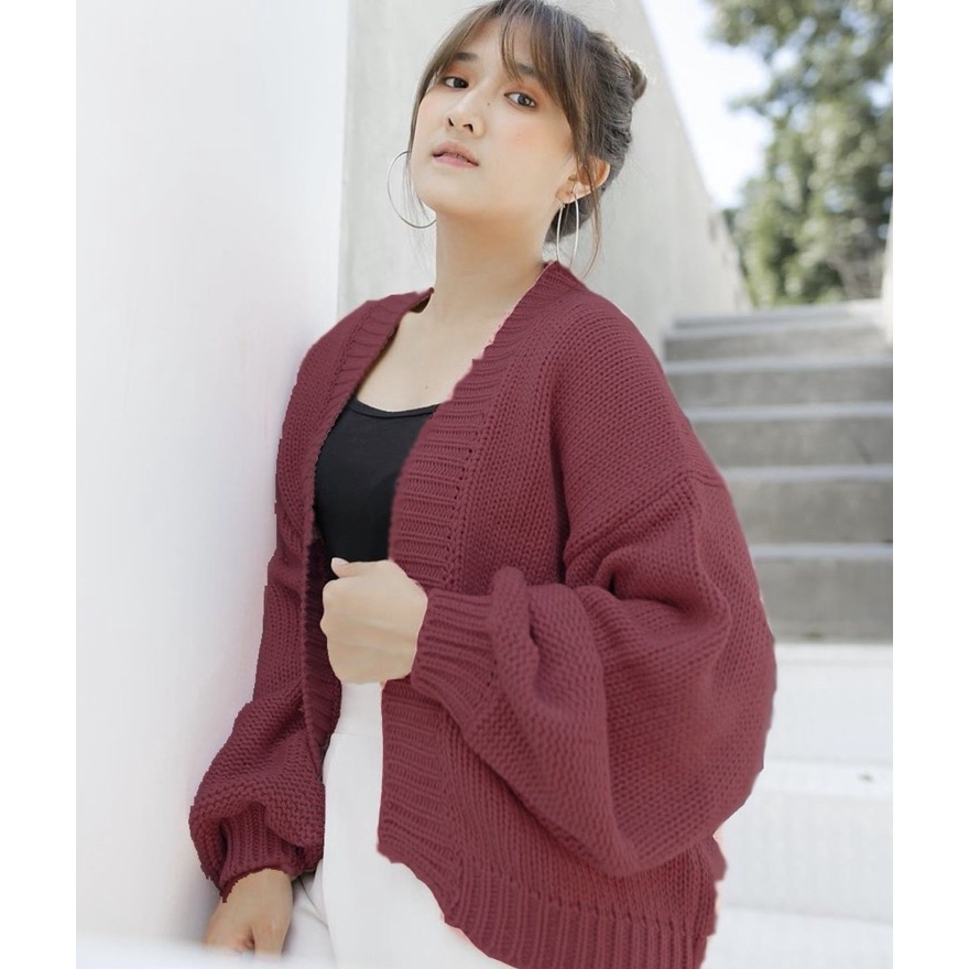 [COD] Fluffy Bubble Cardigan Rajut Ala Korea Clarisa