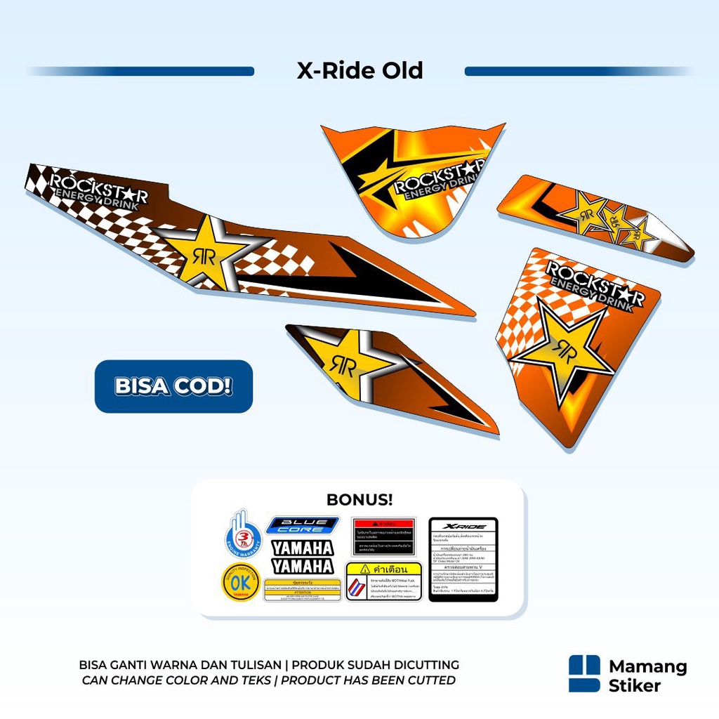 Striping XRIDE Old Variasi (13) X Ride 115 Lama Sticker Stiker Skotlet Racing Simpel Sederhana Keren