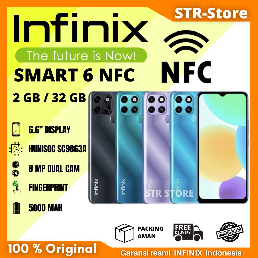 infinix smart 6 nfc 2 32 gb garansi resmi infinix smart 6 2 32 gb