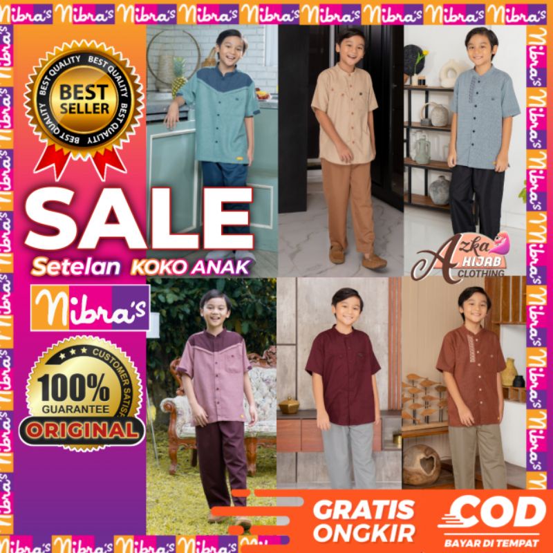 SALE SETELAN KOKO ANAK NIBRAS / BAJU KOKO ANAK BRANDED / SETELAN ANAK LAKI MUSLIM / SETELAN MUSLIM A