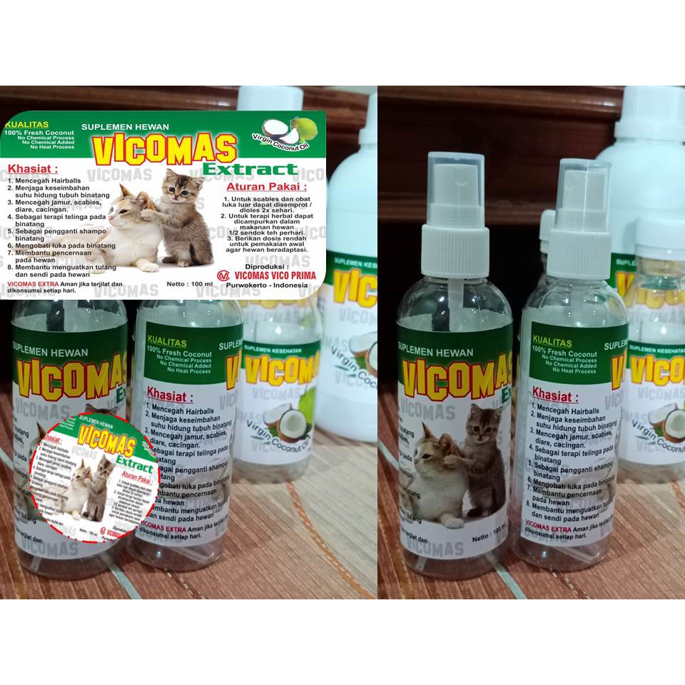 Obat Kucing Patah Tulang | Vco Vicomas Extract Spray 100ml
