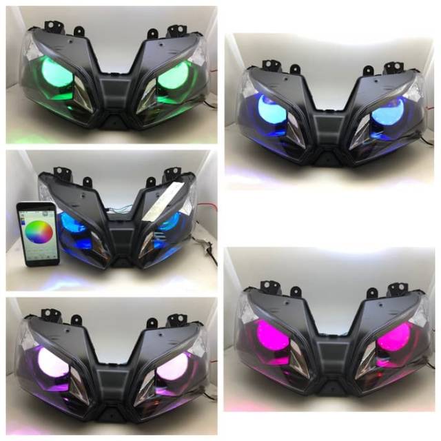 Headlamp Kawasaki ZX636 Buat Ninja 250 Fi Devil Wifi Control App Hp