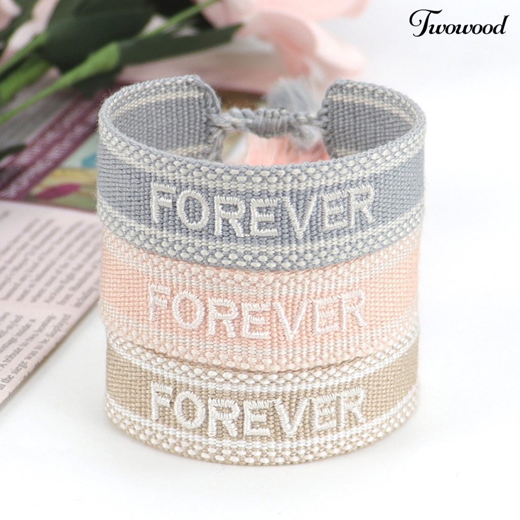 Twowood Ladies Wrap Bracelets Tassel Exquisite Hand Decoration Embroidered Letters n Bracelet for Friends