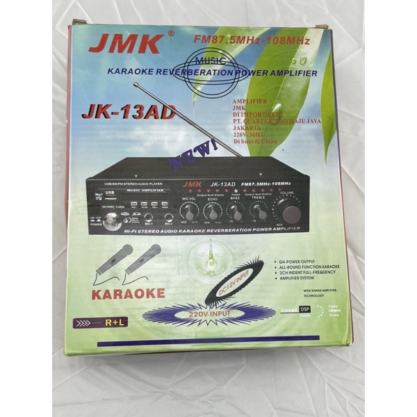 AMPLI KARAOKE STEREO AC/DC AMPLIFIER JMK JK13AD CAR AMPLI DOUBLE FUNGSI