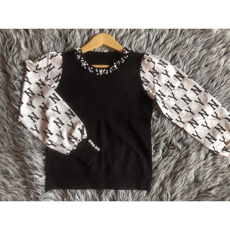 Atasan Rajut lengan balon