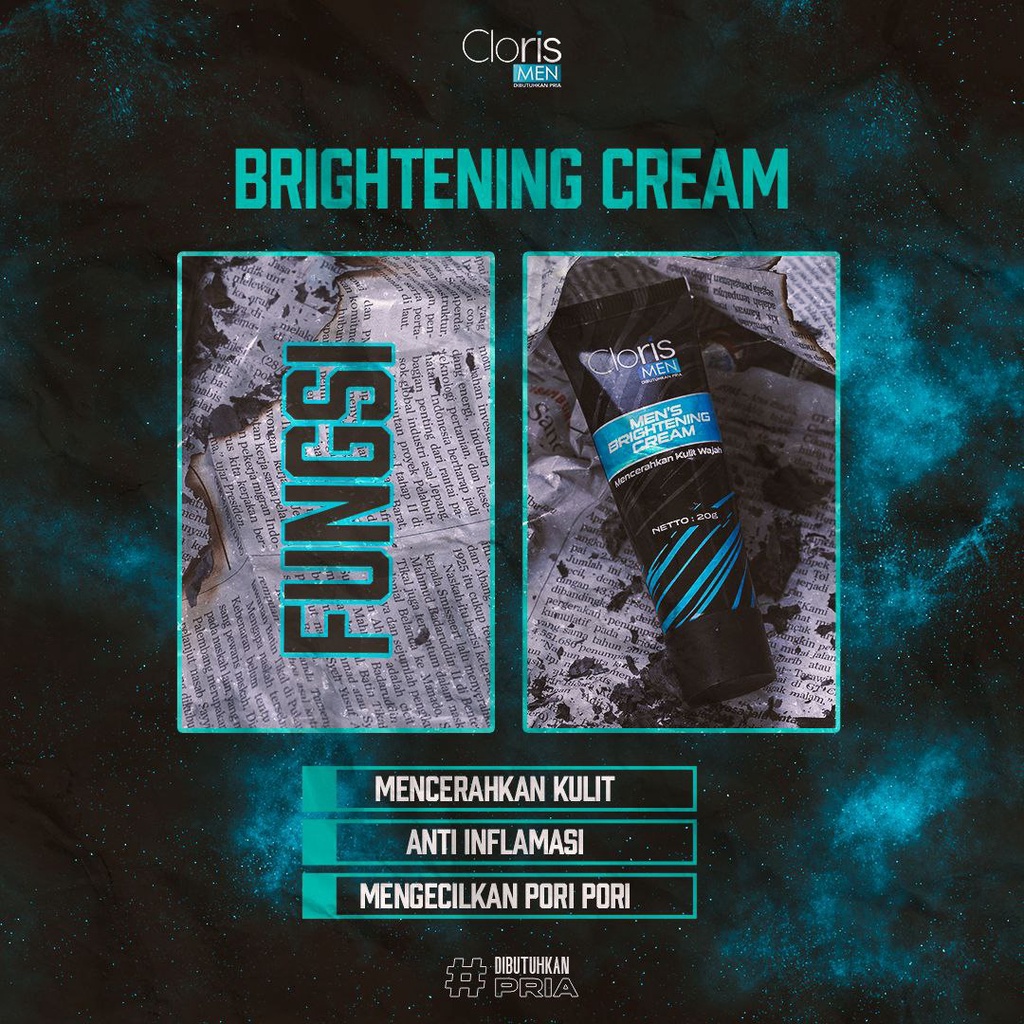 [Paket Bundling] Clorismen Brightening Cream Isi 2 Pcs - Cream Pencerah &amp; Pemutih Wajah Pria