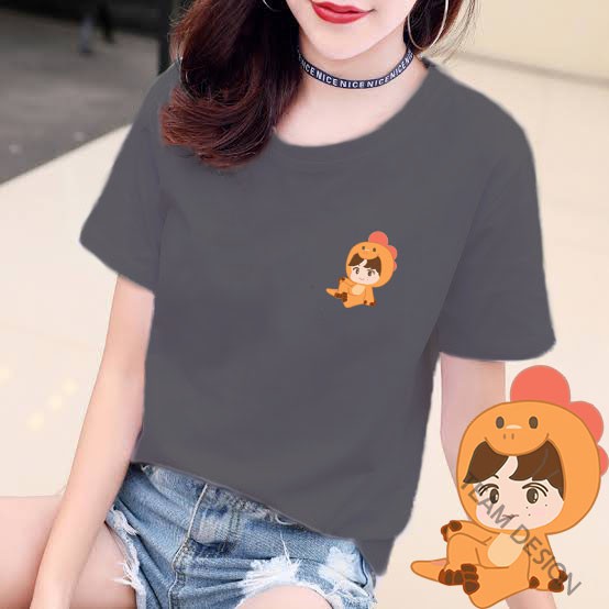 YOURSTYLE1119 - KAOS KARAKTER ORANGE REX DINO BAJU KAOS WANITA DISTRO UNISEX OVERSIZE JUMBO KEKINIAN