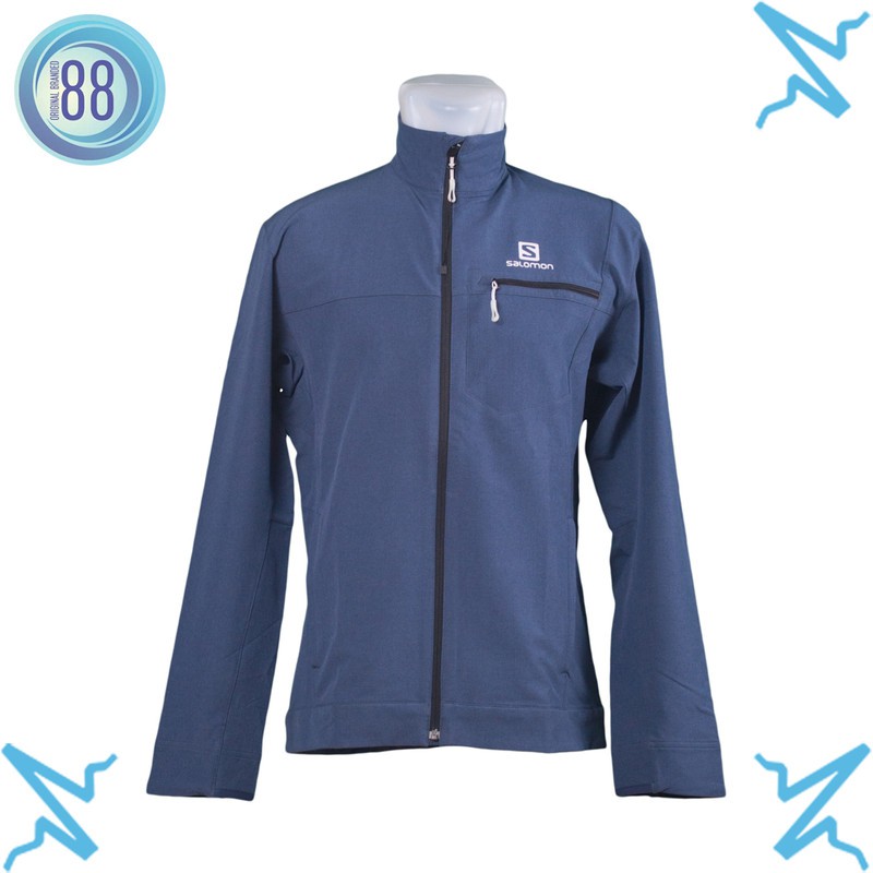 JAKET SALOMON BLUE JAKET OUTDOOR JAKET PRIA CASUAL OBD SL01