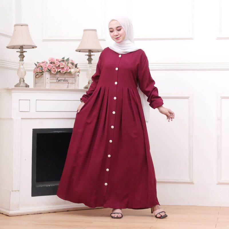 Gamis Polos/Bahan Rayon/Standar &amp; Jumbo