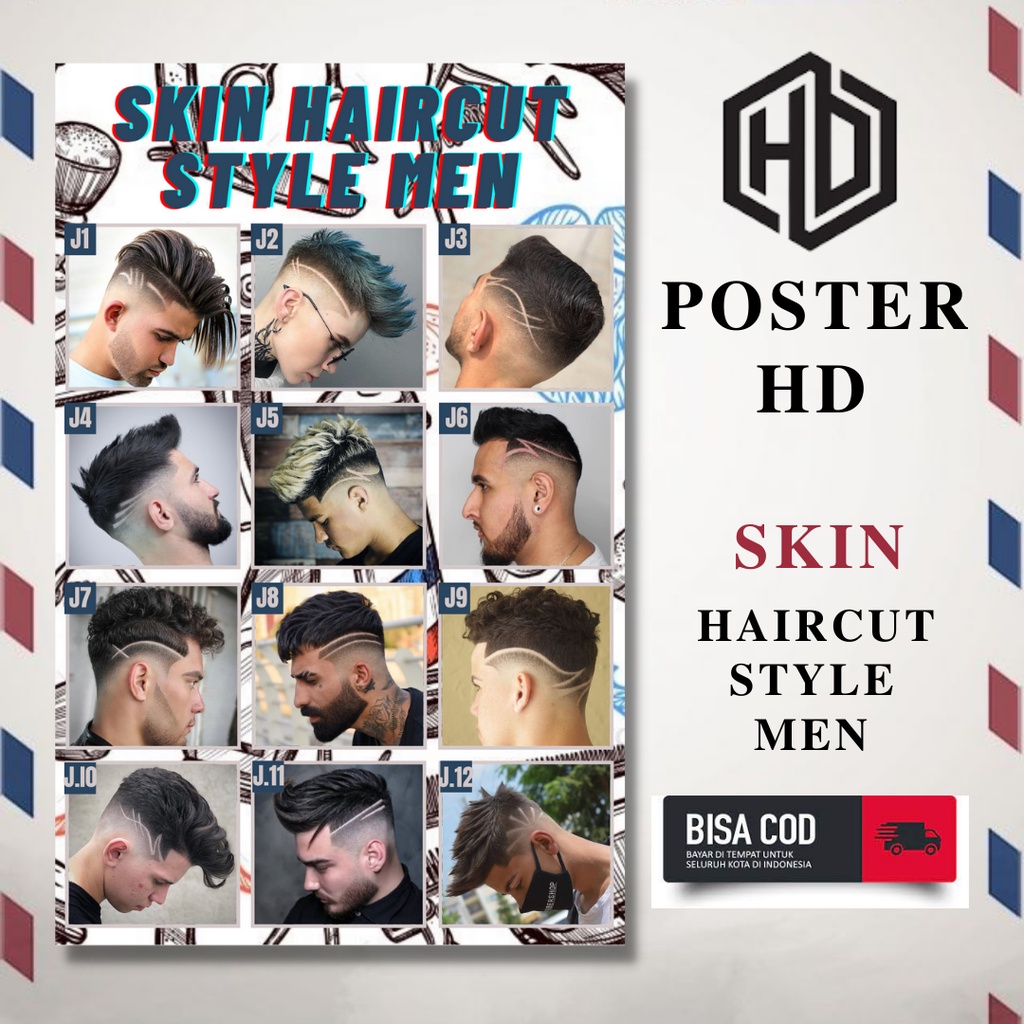 Jual Poster Hd Poster Pangkas Rambut Pria 2022 Model Skin Haircut Poster Pangkas Rambut 