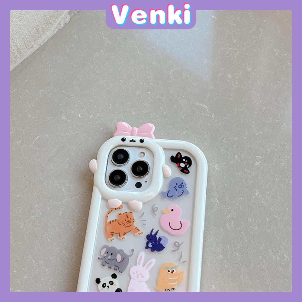iPhone Case Silicone Soft Case Clear Case Airbag Shockproof Protection Camera Shiny Feel Zoo Cartoon Cute Compatible For iPhone 11 Pro Max 13 Pro Max 12 Pro Max 7Plus xr XS Max