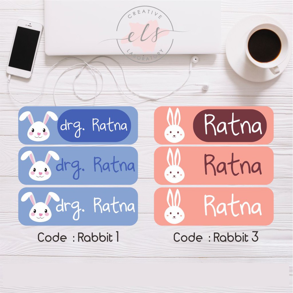 

stiker label nama custom waterproof anti air