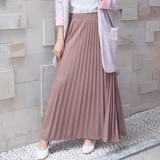  BISA COD PALING MURAH Rok Plisket Premium Maxi Skirt 