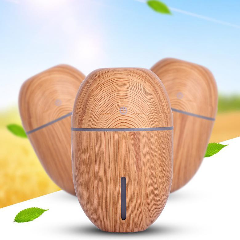 Taffware Ultrasonic Humidifier Aroma Essential Oil Diffuser Wood Design 300Ml J-010 Wooden Motif kayu cocok kado ulang tahun