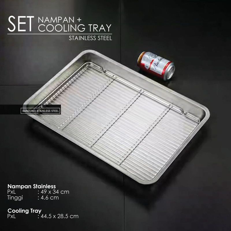 Cooling Tray  SET Nampan 50cm Tatakan Saringan Peniris Minyak Panggangan Multifungsi Medium Large