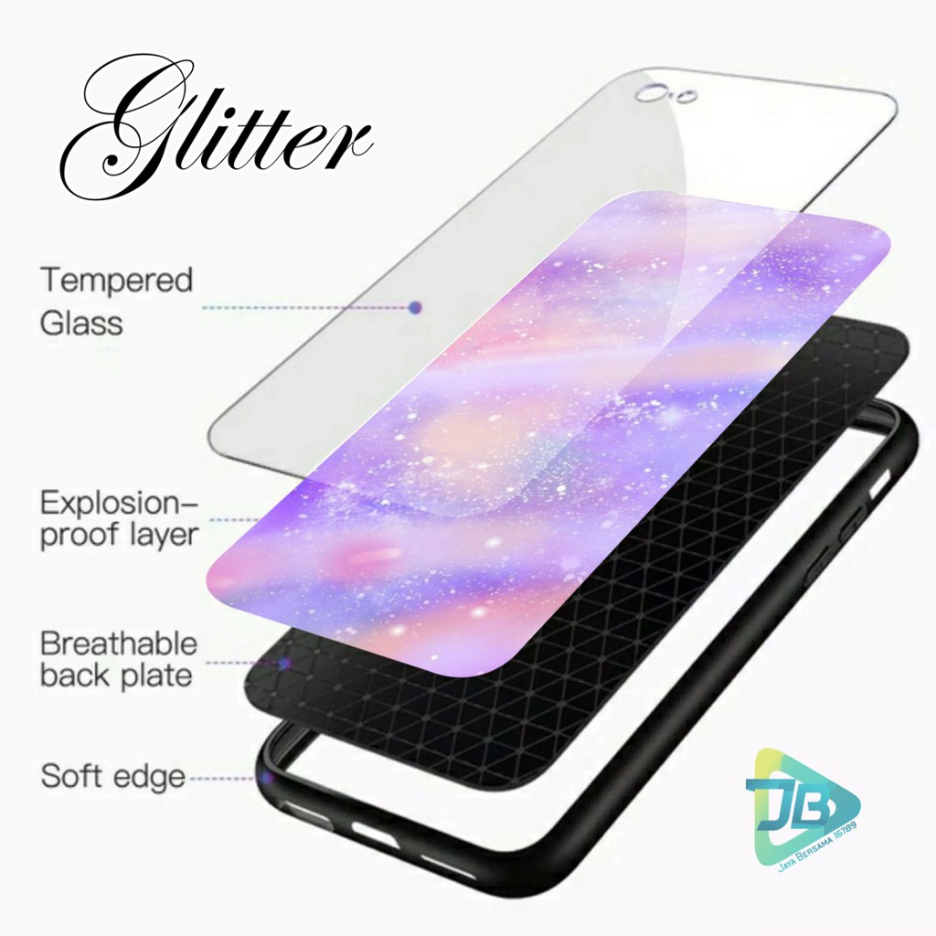 SOFTCASE BACK CASE GLASS KACA GLITTER OPPO A33 A37 A39 A71 A72 A92 A53 A32 A33 A91 A52 JB2463