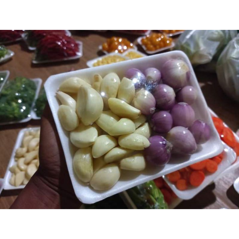 

Bawang merah & putih kupas 250gr