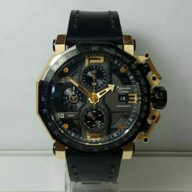 JAM TANGAN PRIA ALEXANDRE CHRISTIE AC 6373 GOLD BLACK