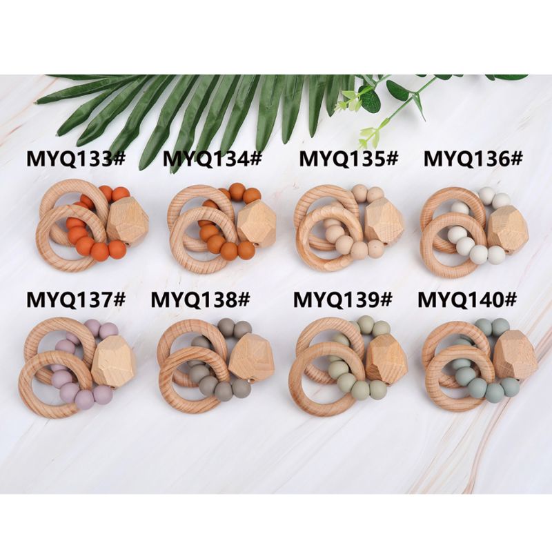 Mary Mainan Rattle Teether Bahan Kayu Beech Untuk Bayi