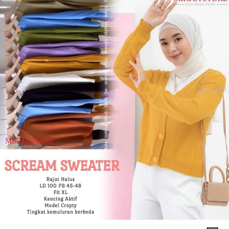 Cardy rajut - SCREAM SWEATER//JF3710