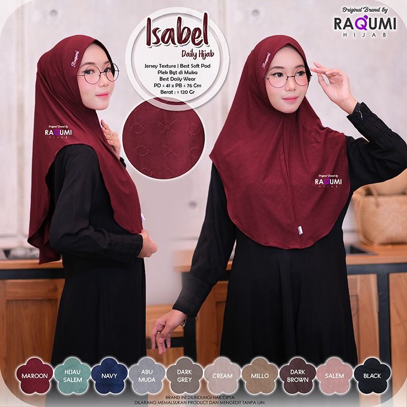 ISABEL RAQUMI DAILY HIJAB SPORT PREMIUM HIJAB SPORT tian darkgrey