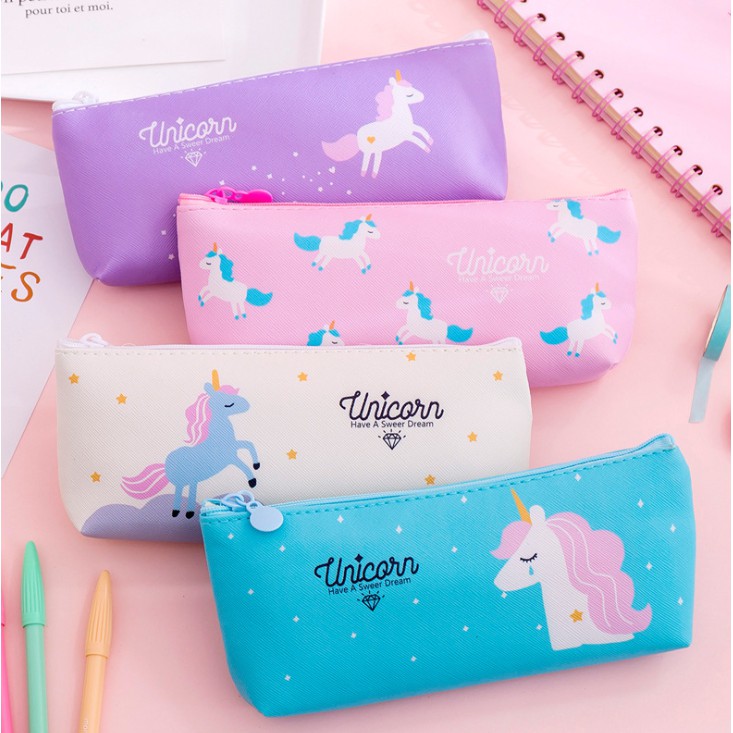 Kartun Unicorn Tempat Pensil Kotak Pensil Warna Warni | Shopee Indonesia