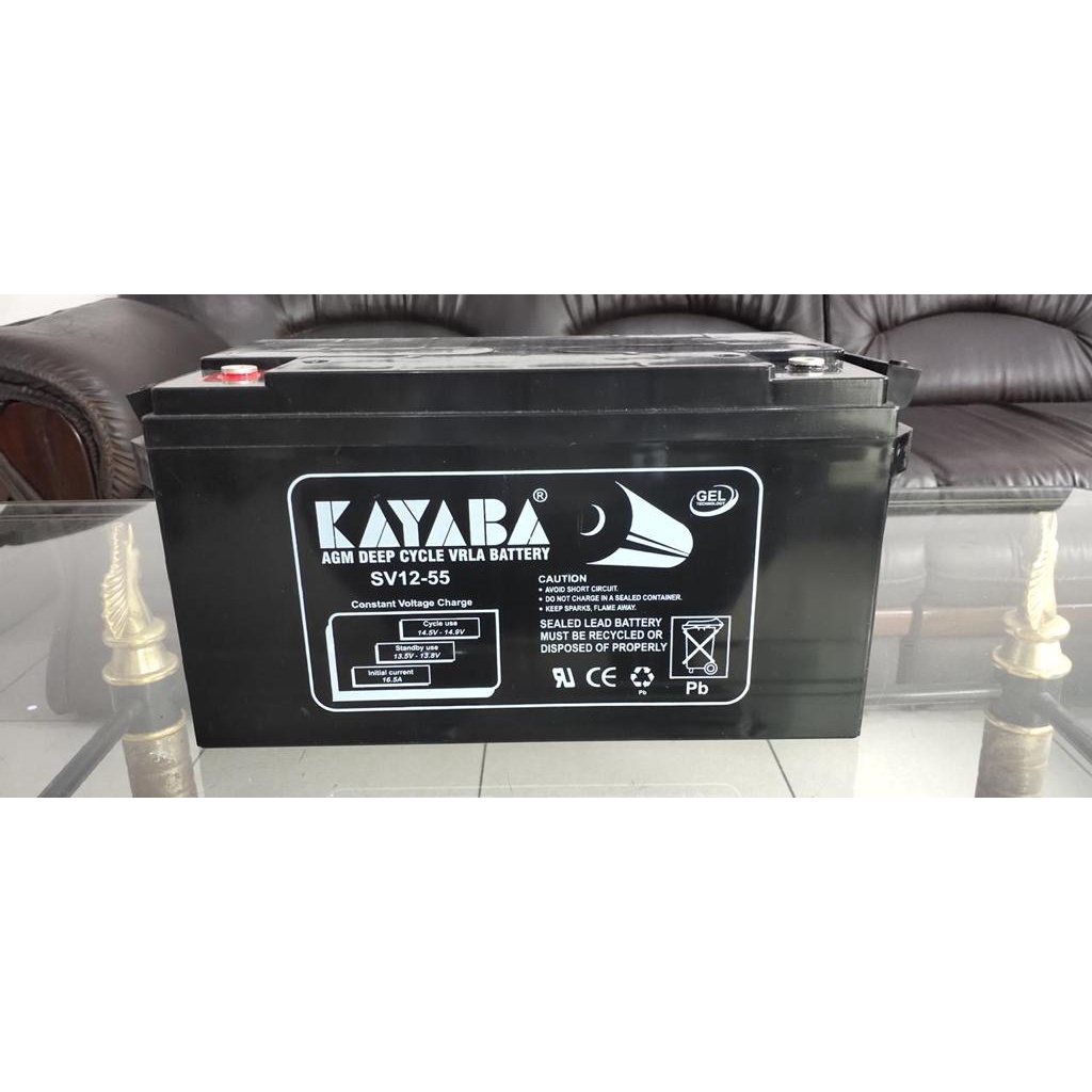 BATTERY KERING OR AKI KERING VRLA DEEP CYCLE GEL MERK KAYABA 12V 55AH