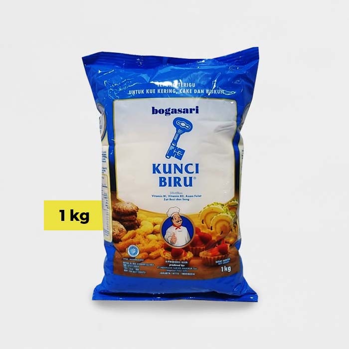 

Tepung Kunci Biru/Tepung Protein Rendah/Cake Flour/Soft Flour 1 Kg