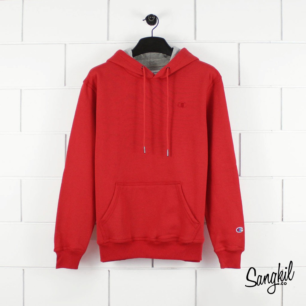 red pullover hoodie