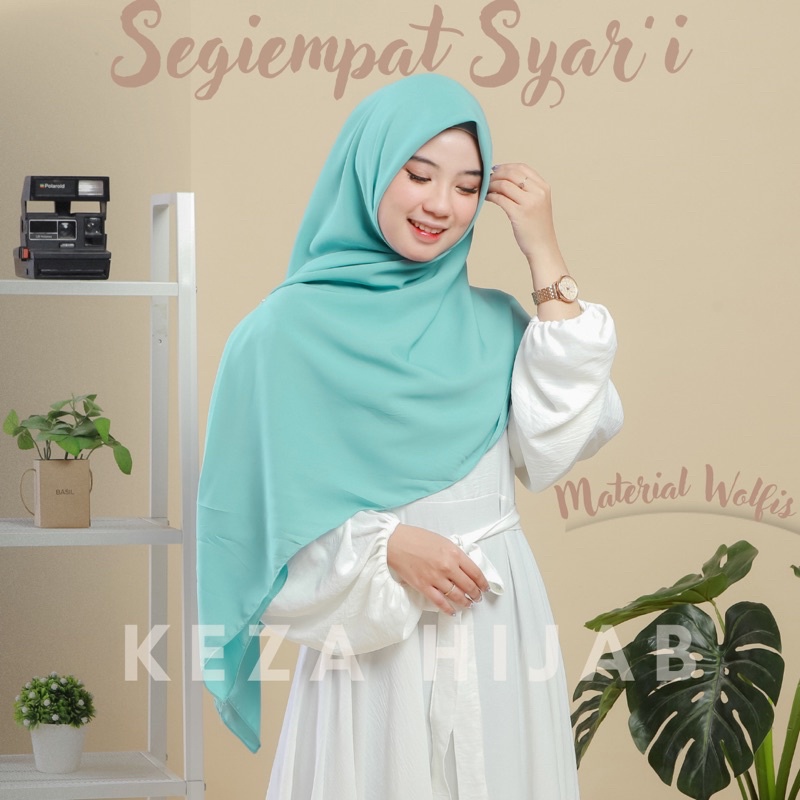 HIJAB SEGIEMPAT SYARI WOLFIS/SEGIEMPAT JUMBO GRADE ORIGINAL