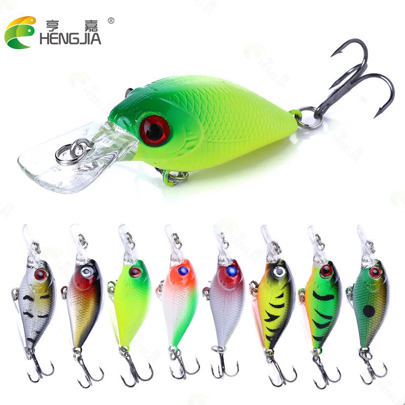 HENGJIA 8PCS Minnow Fishing Lure 5CM 4.4G Topwater Hard Bait Wobbler Jig Bait Crankbait Carp Striped bass Fishing tackle