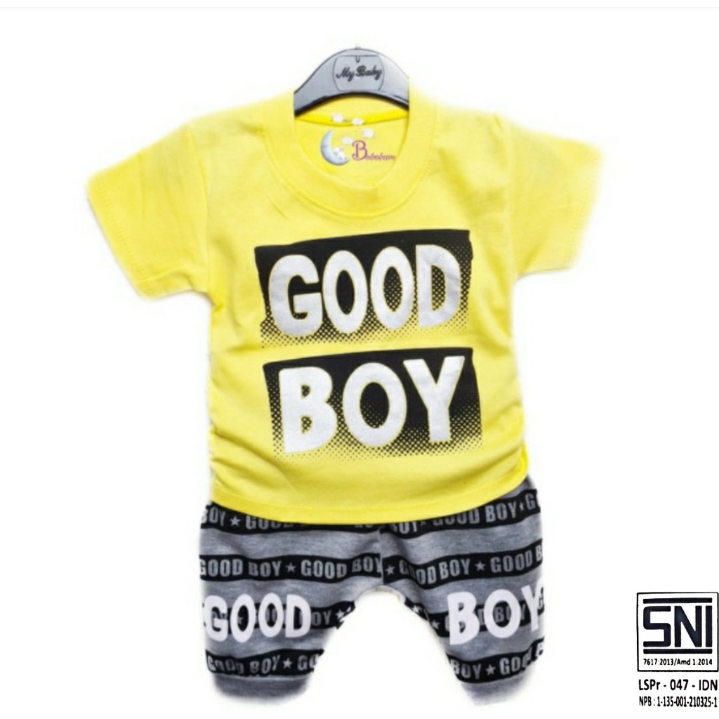 BOBOBAM BAJU BAYI ECER CASUAL KASUAL SETELAN ANAK GOOD BOY HARGA GROSIR