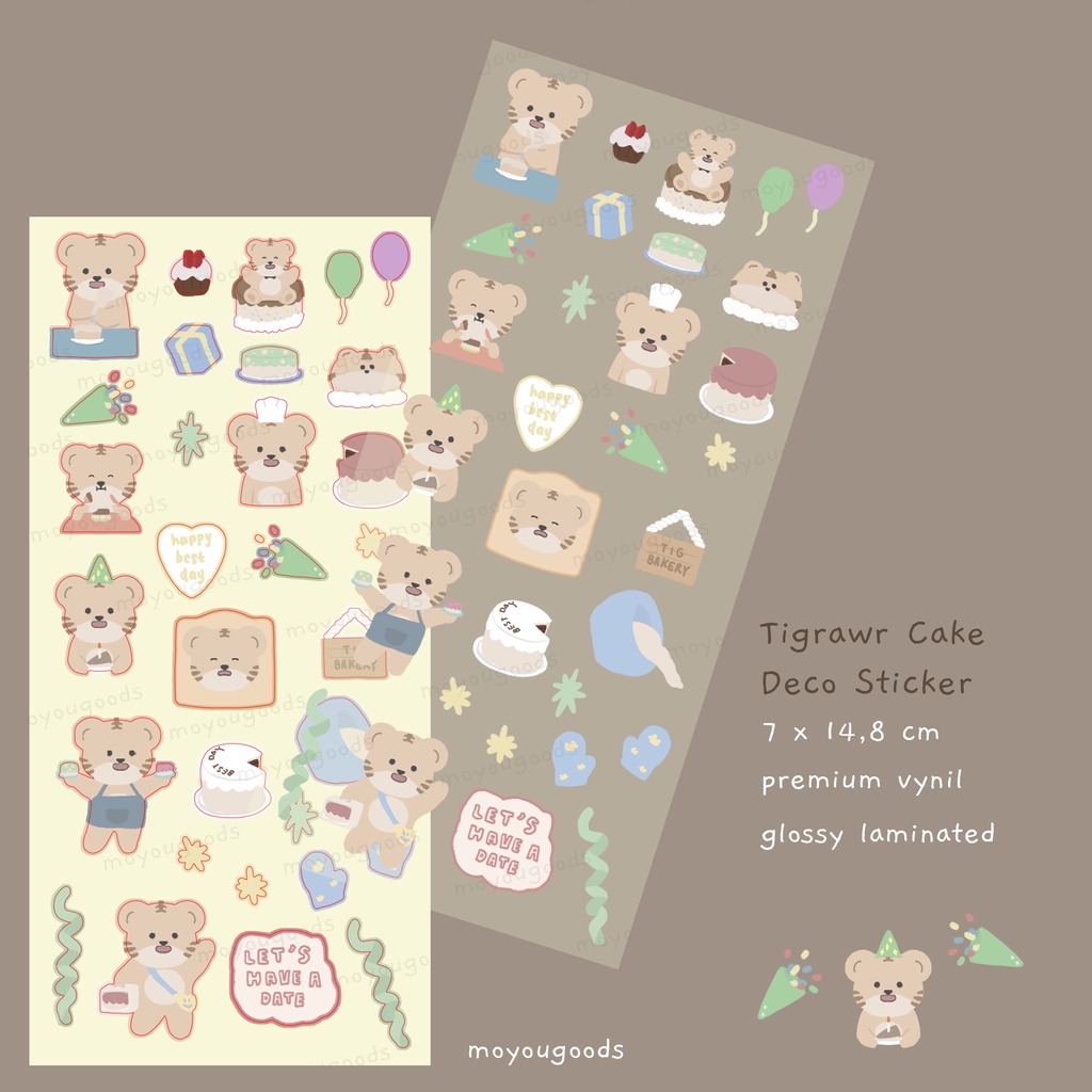 

Tigrawr Cake Deco Sticker by Moyou Goods | Stiker Macan Tiger Lucu Cute