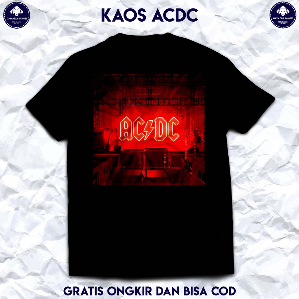 ACDC Kaos Musik Band Metal Original. Kaos Band Rock ACDC Original. Kaos Band Distro ACDC.