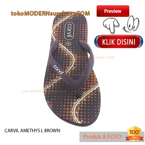 CARVIL AMETHYS L BROWN Sandal wanita Sendal Jepit Casual Karet